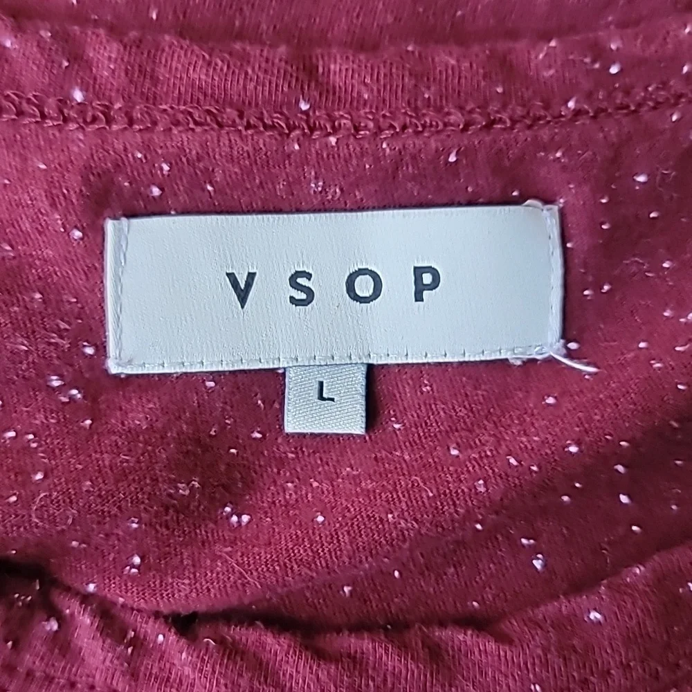 VSOP Men's Short Sleeve Shirt, Size Large, Color Burgundy Speckle